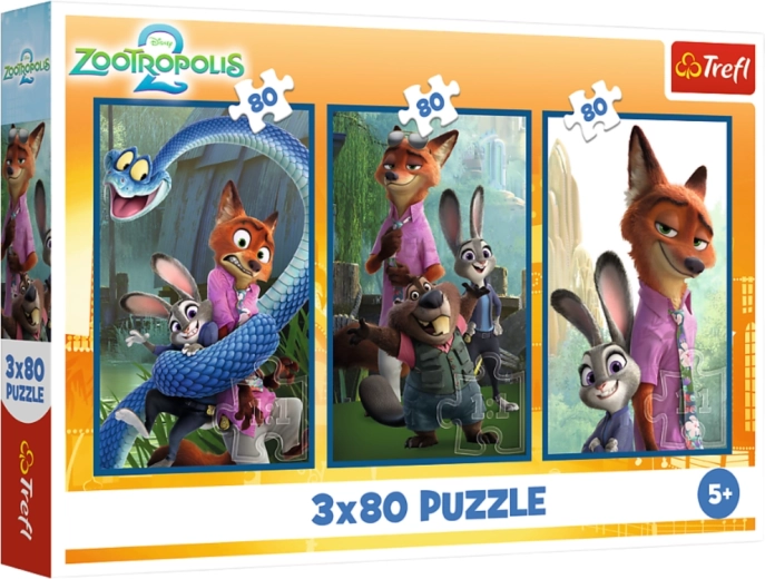 Пъзел 3×80 Disney Zootropolis Животинско разследване – Trefl