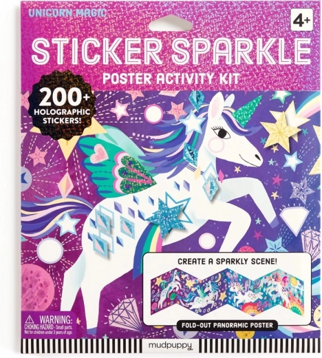 Set of Glitter Stickers with Magical Unicorns