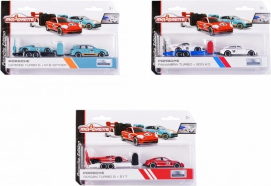 Majorette Porsche with Trailer, mix of 3 variants
