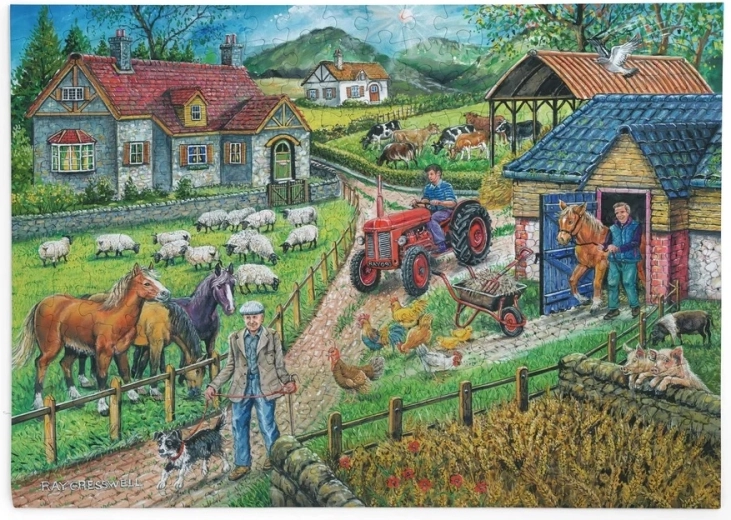 House of Puzzles Barley Harvest Farm Jigsaw Puzzle, 250 Large Pieces