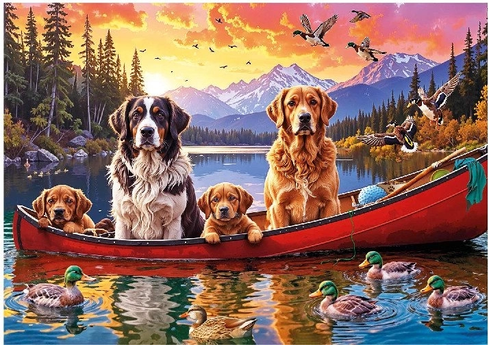 Educa puzzle dog family on a boat 2000 pieces