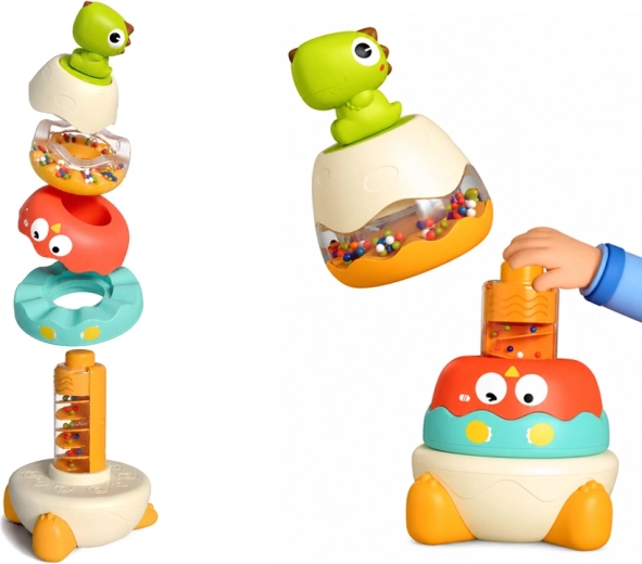 Stacking and fitting pieces to develop motor skills
