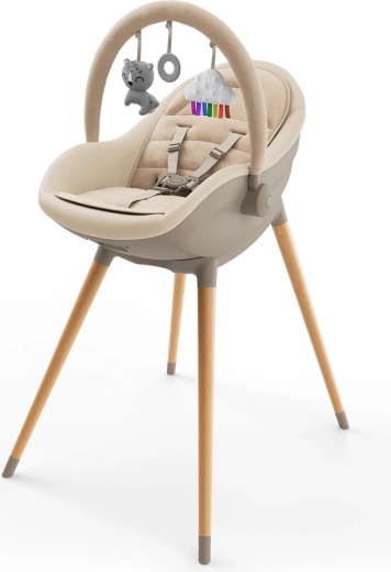 Kinderkraft столче за хранене и шезлонг FINI UP 2в1 beige