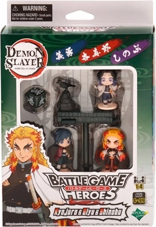Sylvanian Families Demon Slayer collectible figure set featuring Kyojuro, Giyu and Shinobu