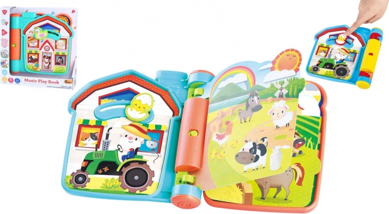 Interactive Farm Play Book with Sounds, Plastic, 6m+