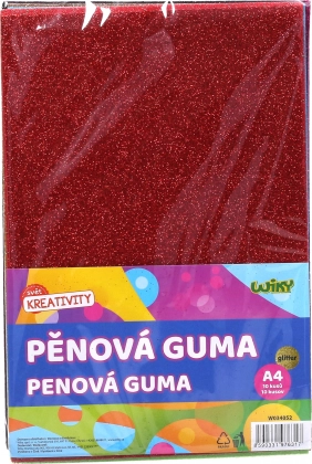 Пенен каучук A4 с брокат, 10 бр.
