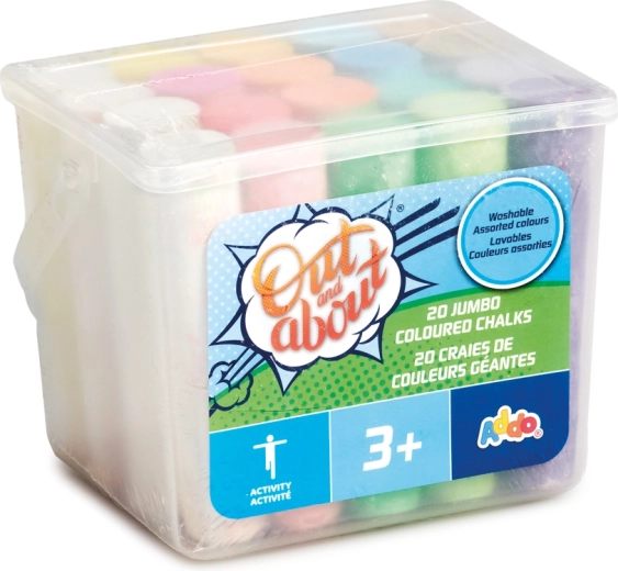 Large Sidewalk Chalk in a Bucket, 20 pcs