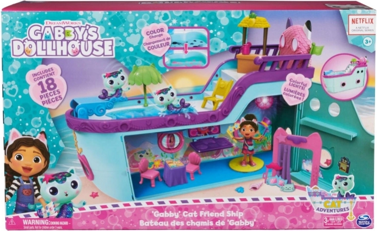 GABBY’S DOLLHOUSE Котешки кораб на приятелството – игрален комплект със Сиренко́чка и Габи