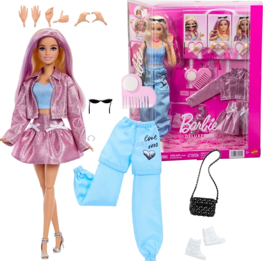 Barbie Deluxe Style моден комплект с кукла, дрехи и аксесоари