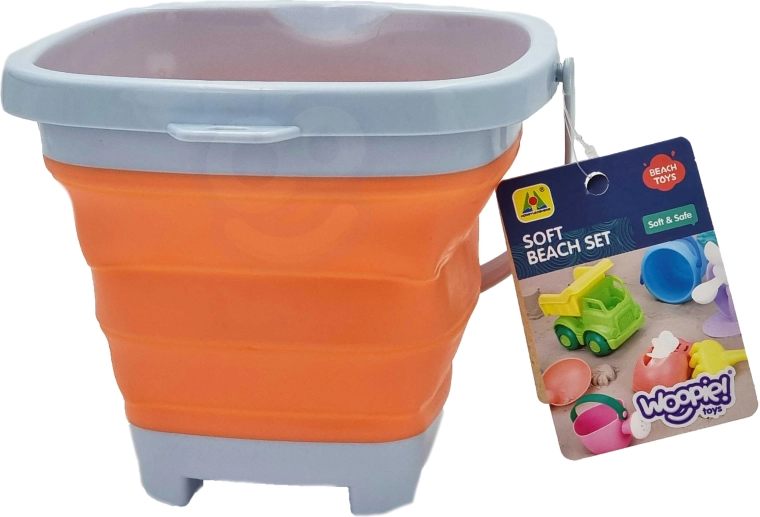 Woopie foldable silicone bucket square orange 5 L