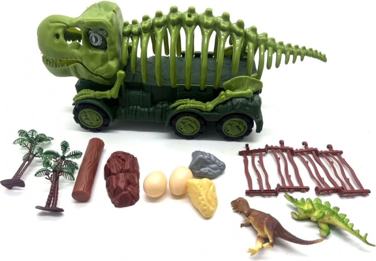 Car with dinosaur skeleton design