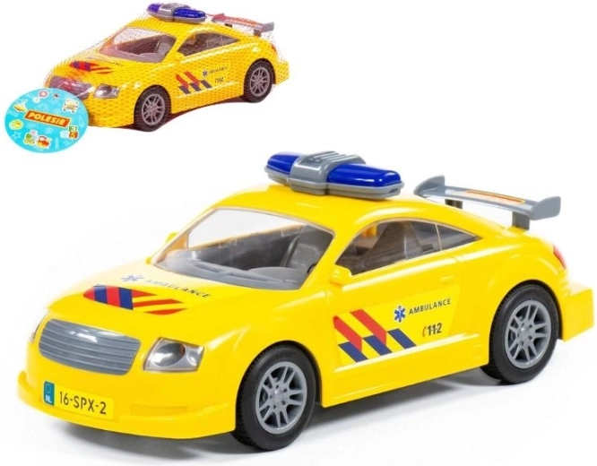 Plastic Firefighting Ambulance Car with Pull-Back Inertia