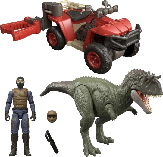 Mattel Jurassic World екриксинатозавър и офроуд превозно средство с уловител – игралeн комплект с фигурки