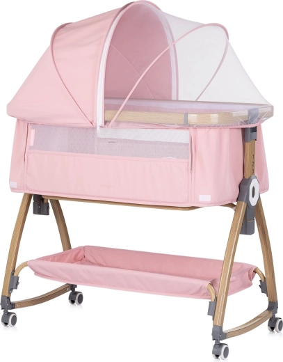 Chipolino Charisma 2в1 приставно бебешко легло pink wood