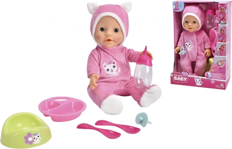 New Born Baby Doll in Kitty Pajamas 30 cm