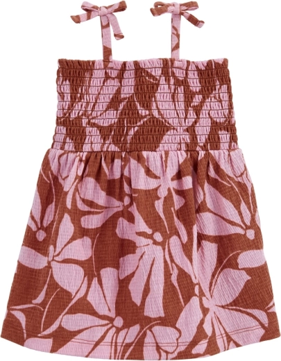 Памучна рокля Carter’s с гащички brown floral за момиченце