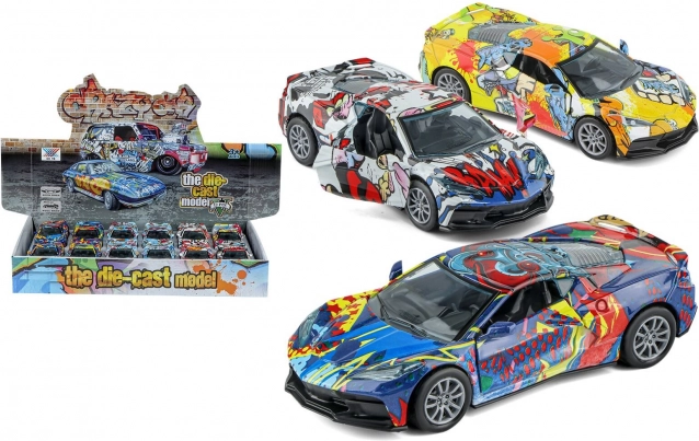 Metal toy car with pull-back mechanism 12 cm