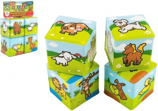 Пяна кубчета „Моите първи животни“ 7 × 7 см, 4 бр.