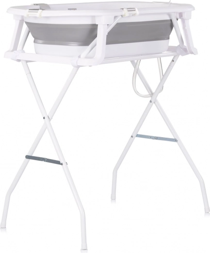 Chipolino foldable baby bathtub with mat and stand Malibu grey