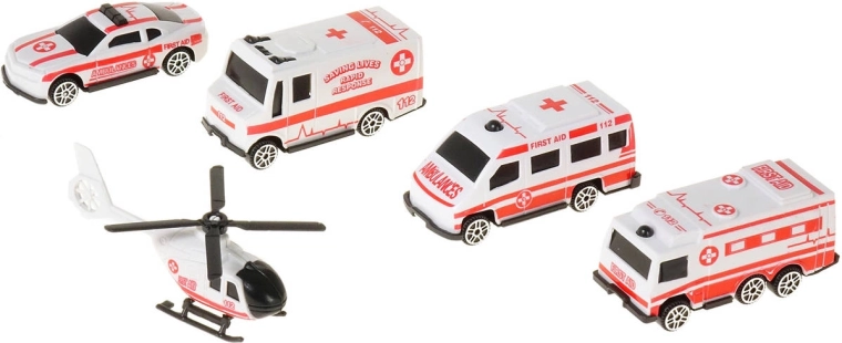 5 vehicles for rescue action play