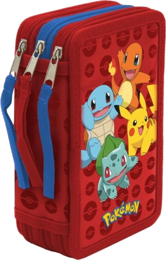 Pokémon three-tier filled pencil case
