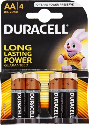 AA Alkaline Batteries DURACELL Basic LR6, 1.5 V, 4 pcs