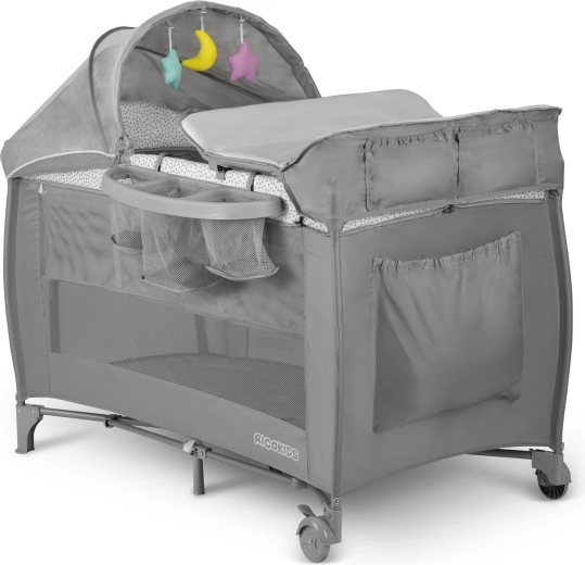 Complete set: changing table, canopy with toys and mosquito net