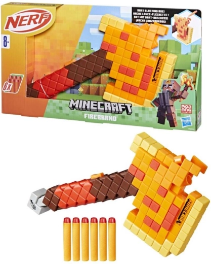 Nerf Minecraft Firebrand пенообразен бластер брадва