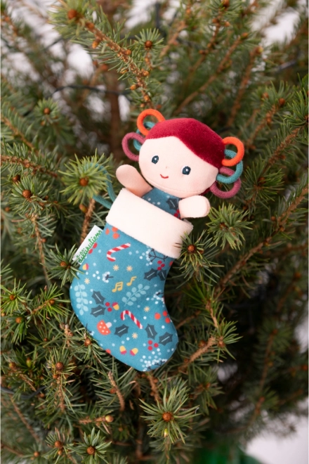 Lilliputiens коледен елф в син чорап