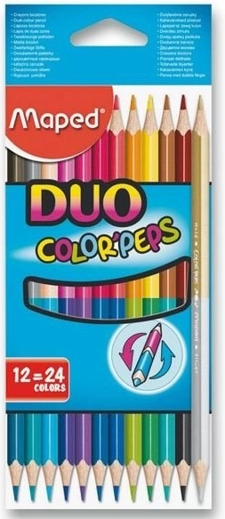 Ергономични триъгълни цветни моливи DUO Color'Peps 12 бр.