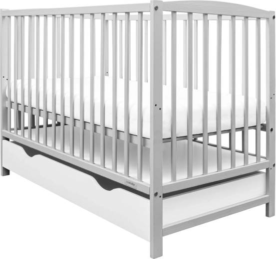 NEW BABY Lilly baby cot with drawer, grey
