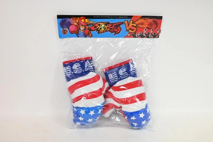 Kids' boxing gloves with a flag design