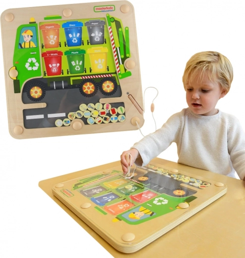 Masterkidz Magnetic Waste Sorting Board – Recycling Truck Montessori