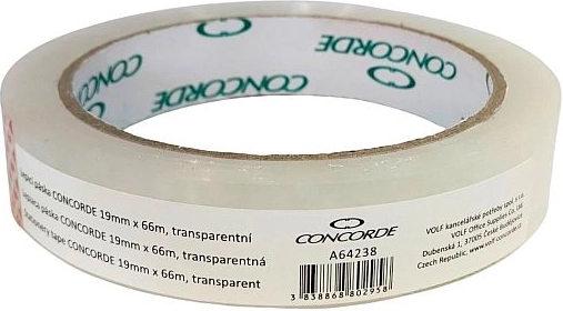 Лепяща лента CONCORDE 19 mm × 66 m прозрачна