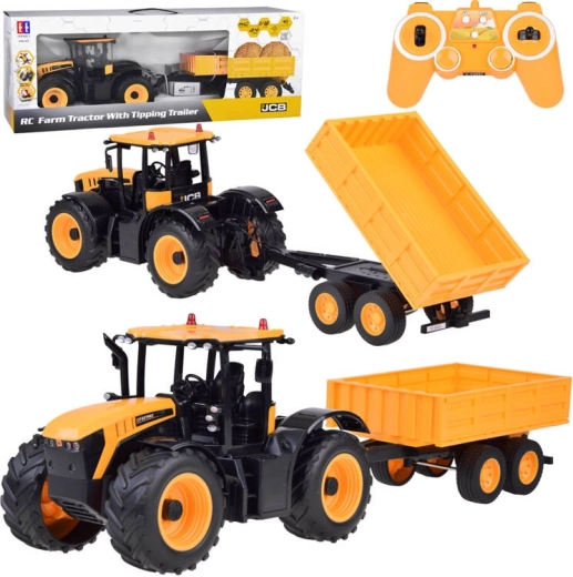 JCB RC трактор с ремарке с функция за изсипване 1:16