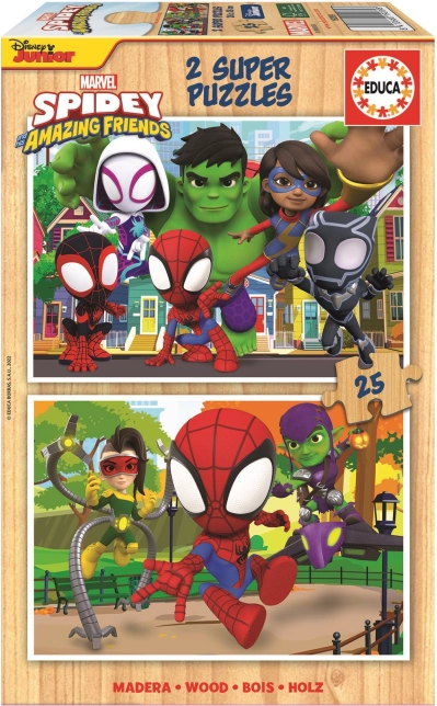 EDUCA Дървен пъзел Spidey и неговите невероятни приятели 2x25 части