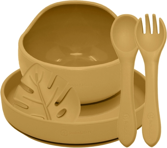 Petite&Mars silicone feeding set Take&Match 4 pcs, Intense Ochre 6m+