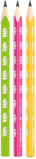 Графитни моливи Keyroad Neon Jumbo триъгълни HB, 6 бр.
