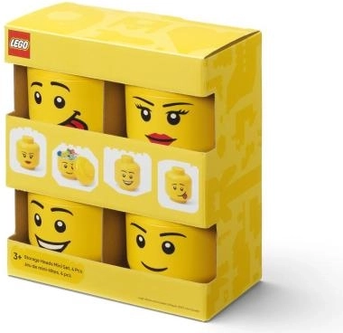 LEGO мини кутия за съхранение – глава, мултипак 4 бр.
