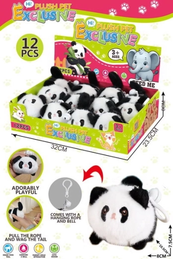 Plush Wind-up Panda Keychain 10.5 cm