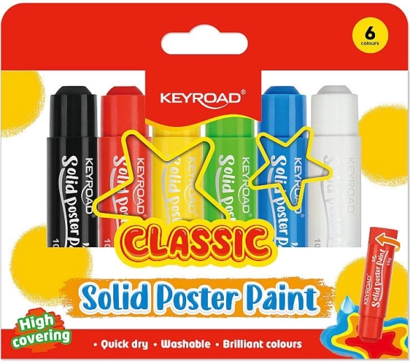 Твърди темперни бои KEYROAD Classic – 6 бр.