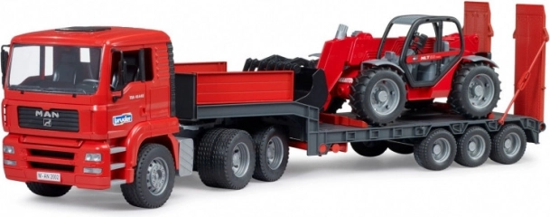 Товарен камион с ремарке MAN TGA и телескопичен товарач Manitou 1:16