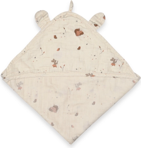 NuuRoo Danila muslin baby hooded towel Cream Unicorn