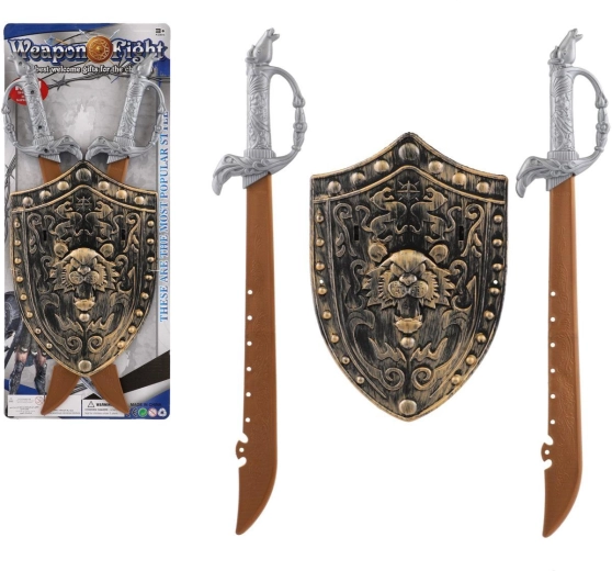 Knight Set for Kids – 2 Swords and Decorated Shield