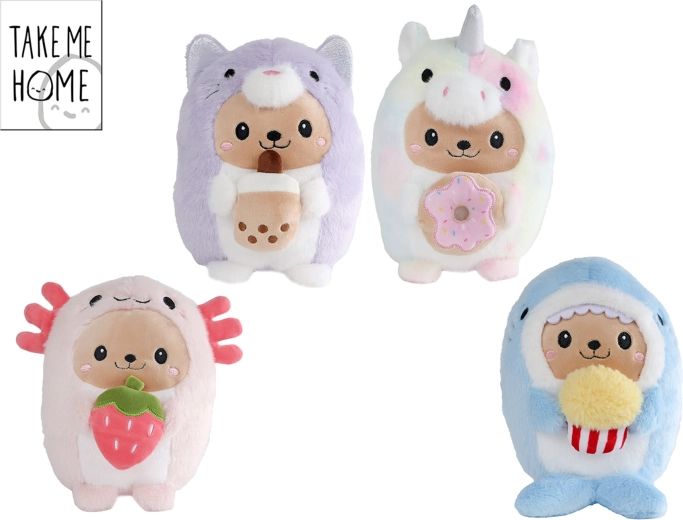 Plush kawaii animal with food theme 23 cm Take Me Home