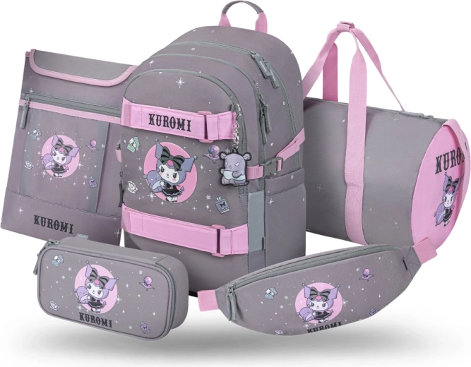 Училищен комплект 5 части Baagl Skate Kuromi Grey
