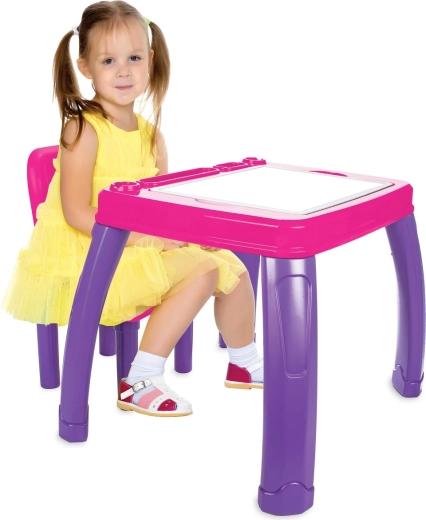 Детска масичка и столче Jamara Lets Study, розови