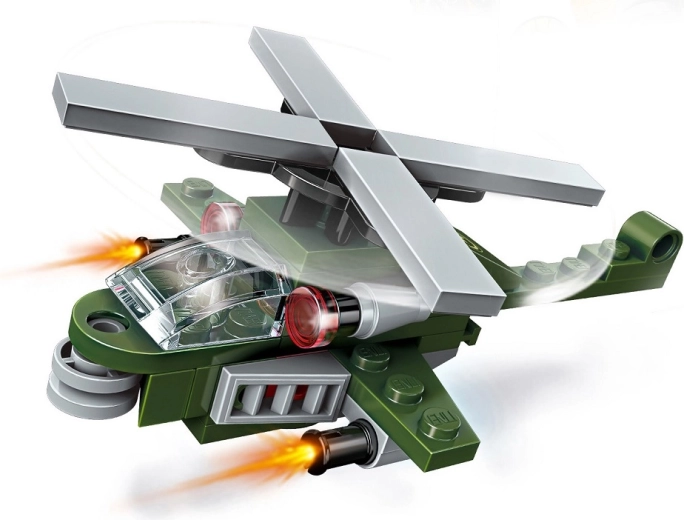 Qman Amphibious Panzer – Dolphin combat helicopter (45 pieces)