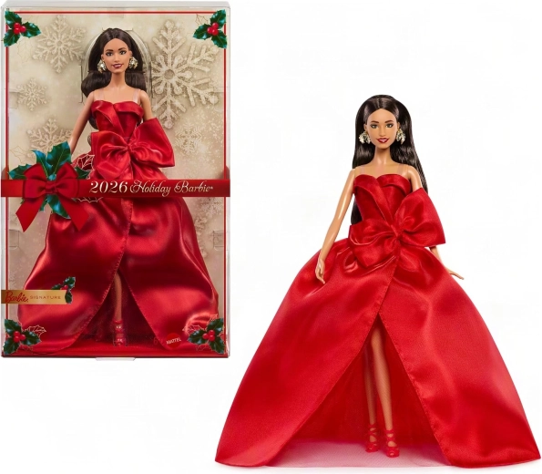 Mattel Barbie Signature Christmas Collectible Doll 2026 in a Red Dress - 1 piece