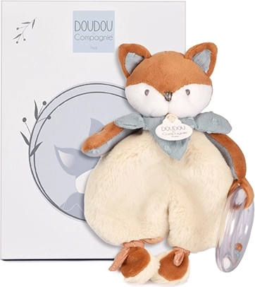 Doudou gift set plush fox Timo with rattle 18 cm